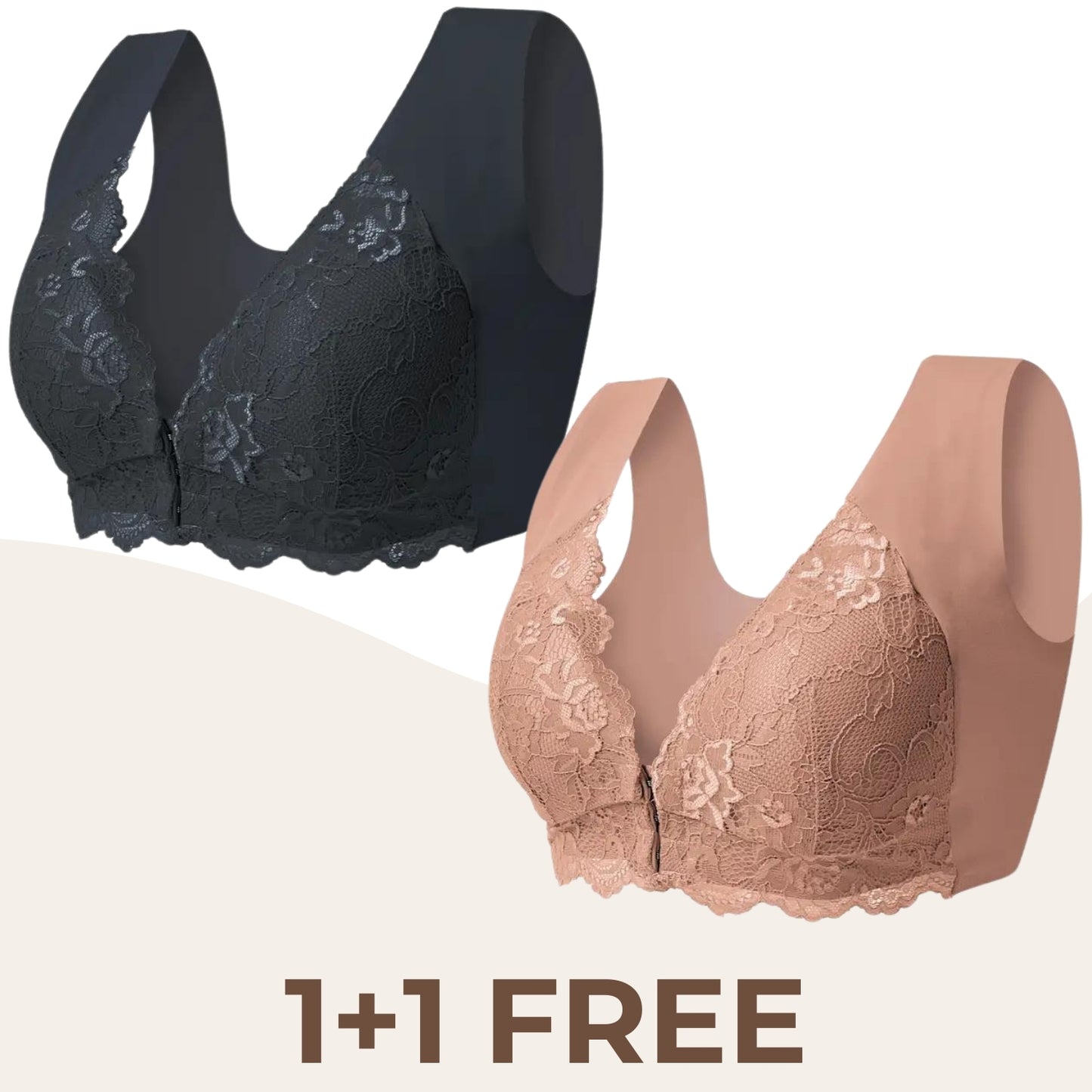 Eleva - (1+1 free) Comfortable support bra with closure