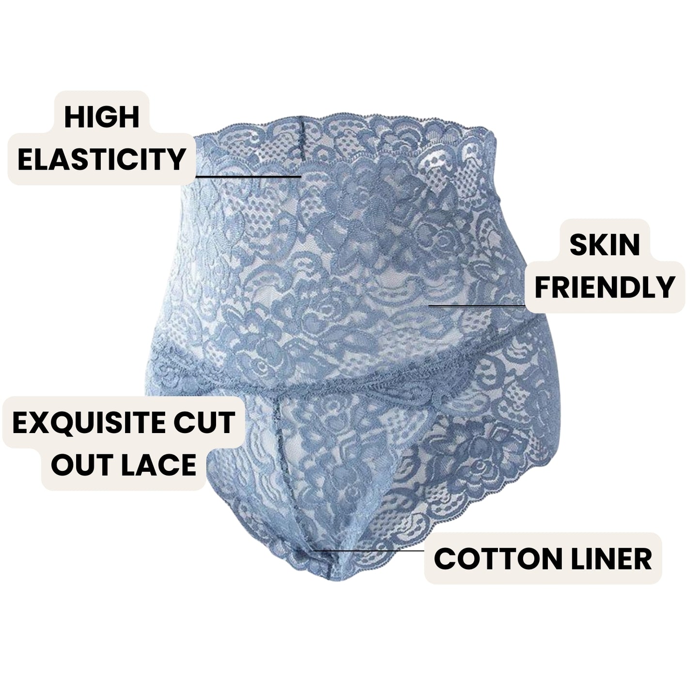 ShapEase - Sexy high-waisted lace panties