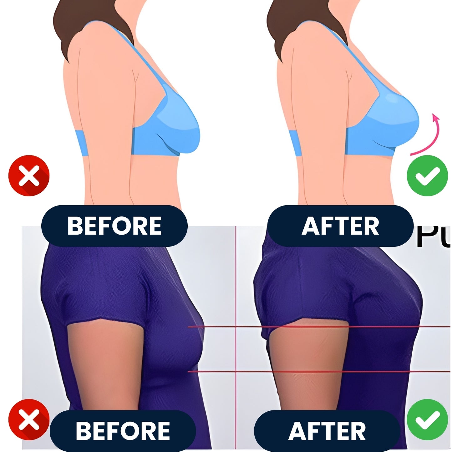 PureLine® - Push-up bra No-Wire (Pack of 3)