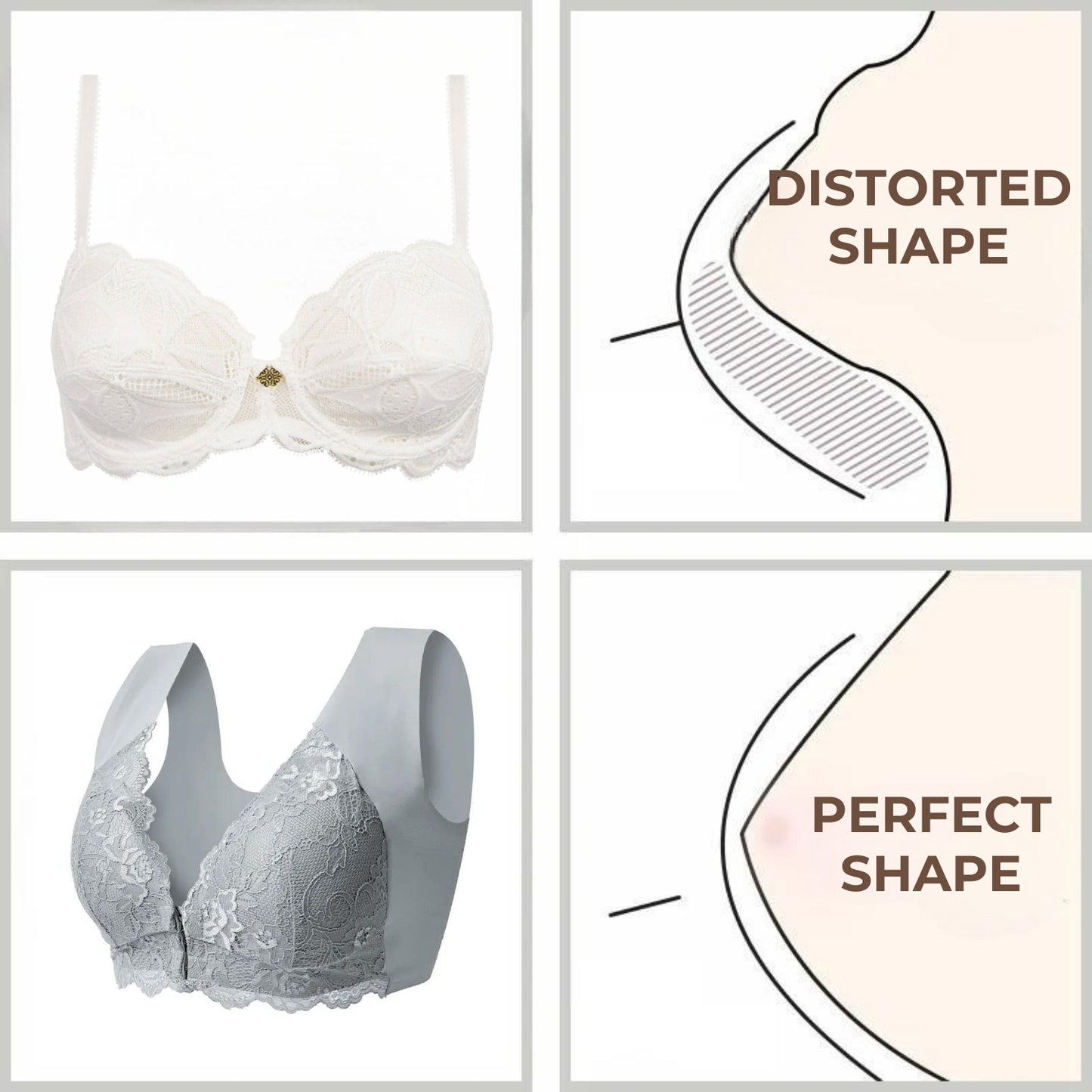Eleva - (1+1 free) Comfortable support bra with closure
